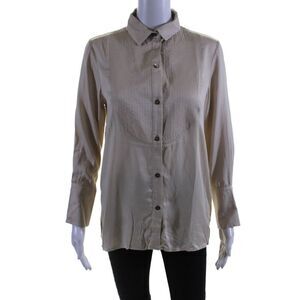 Neu Nomads Women's Collared Long Sleeves Button Shirt Beige Size XS